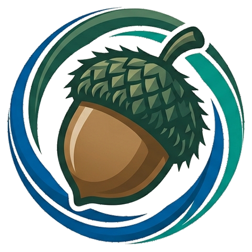 The JointSpace mark: a bur oak acorn held inside two open arcs.